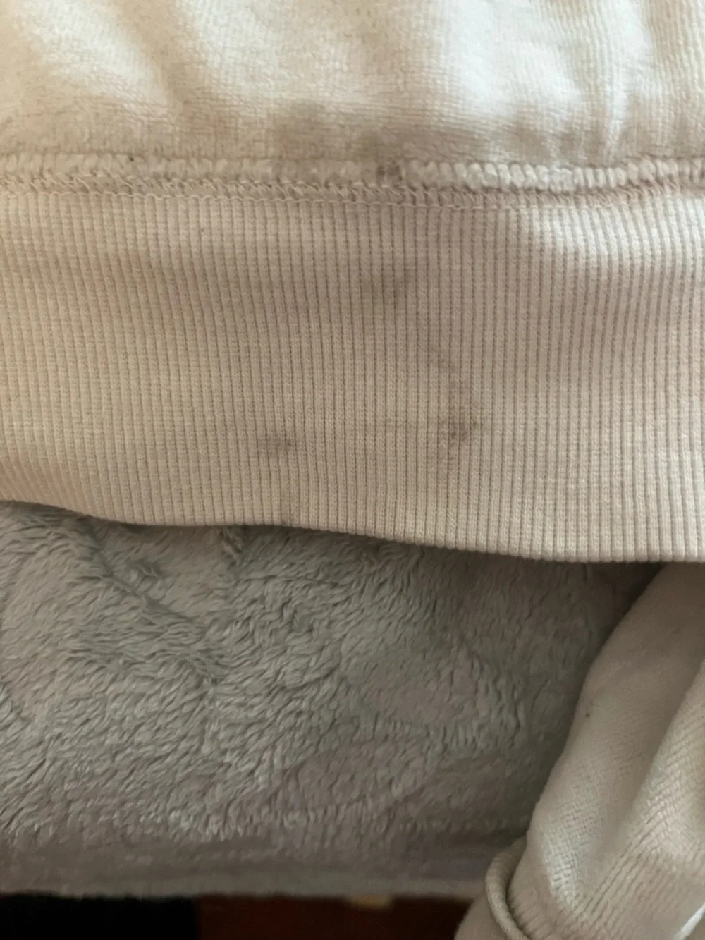 Vintage Y2K Pink Victoria's Secret- fleece lined Plush Hoodie - Cream - Picture 6 of 8